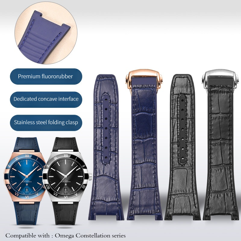 Omega Watch Constellation - Correa de reloj de piel de