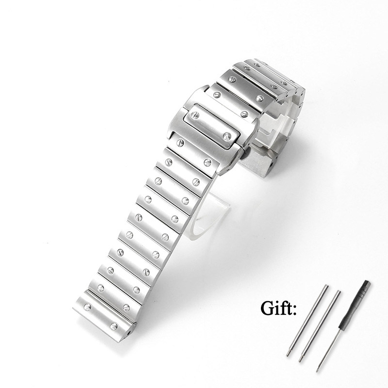 Cartier Watch Santos - Correa de reloj de acero inoxidable