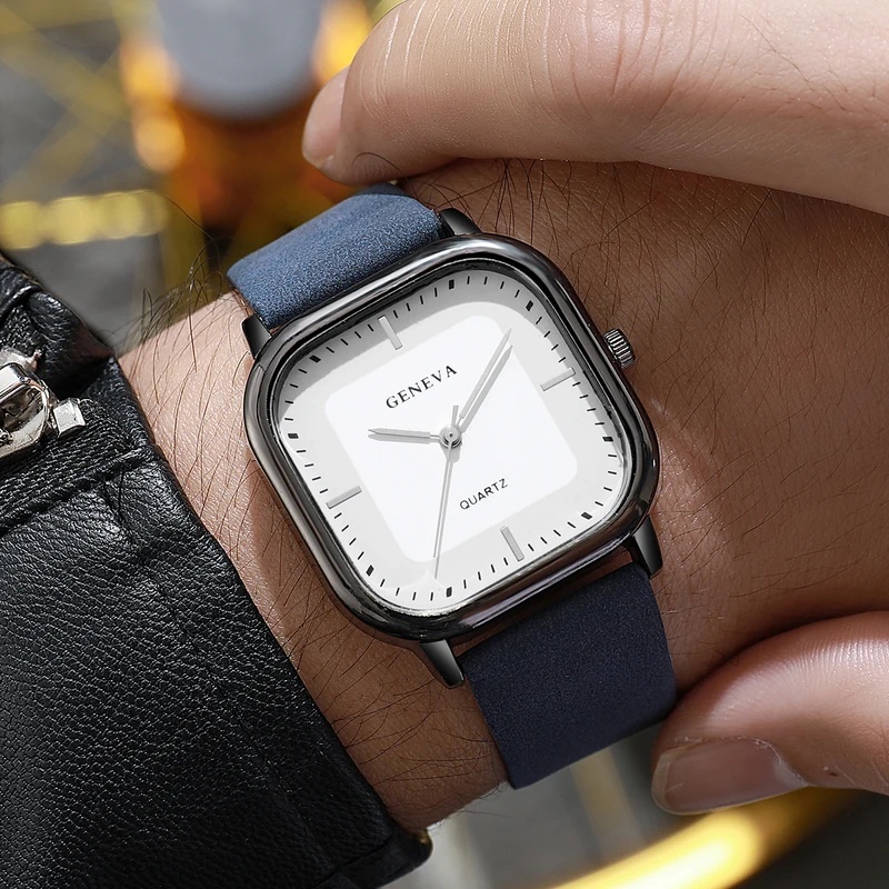 Leather Watch Band Men - Reloj de pulsera clásico y moderno