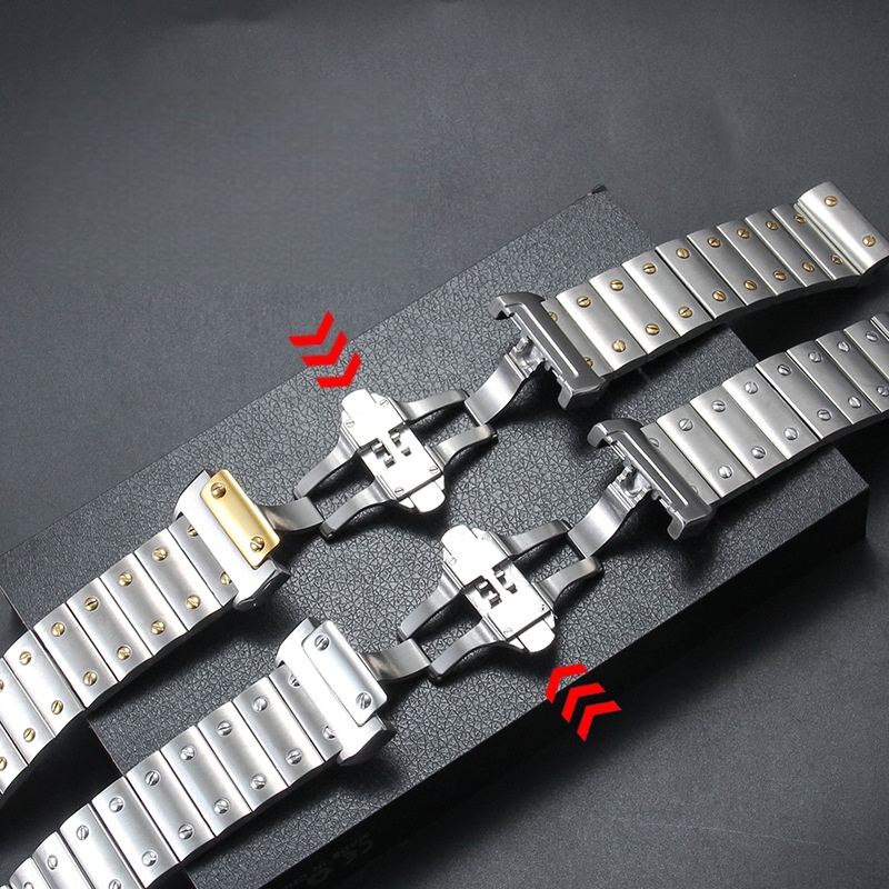 Correa de reloj de acero inoxi - Cartier Watch Santos reseña y precio